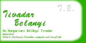 tivadar belanyi business card
